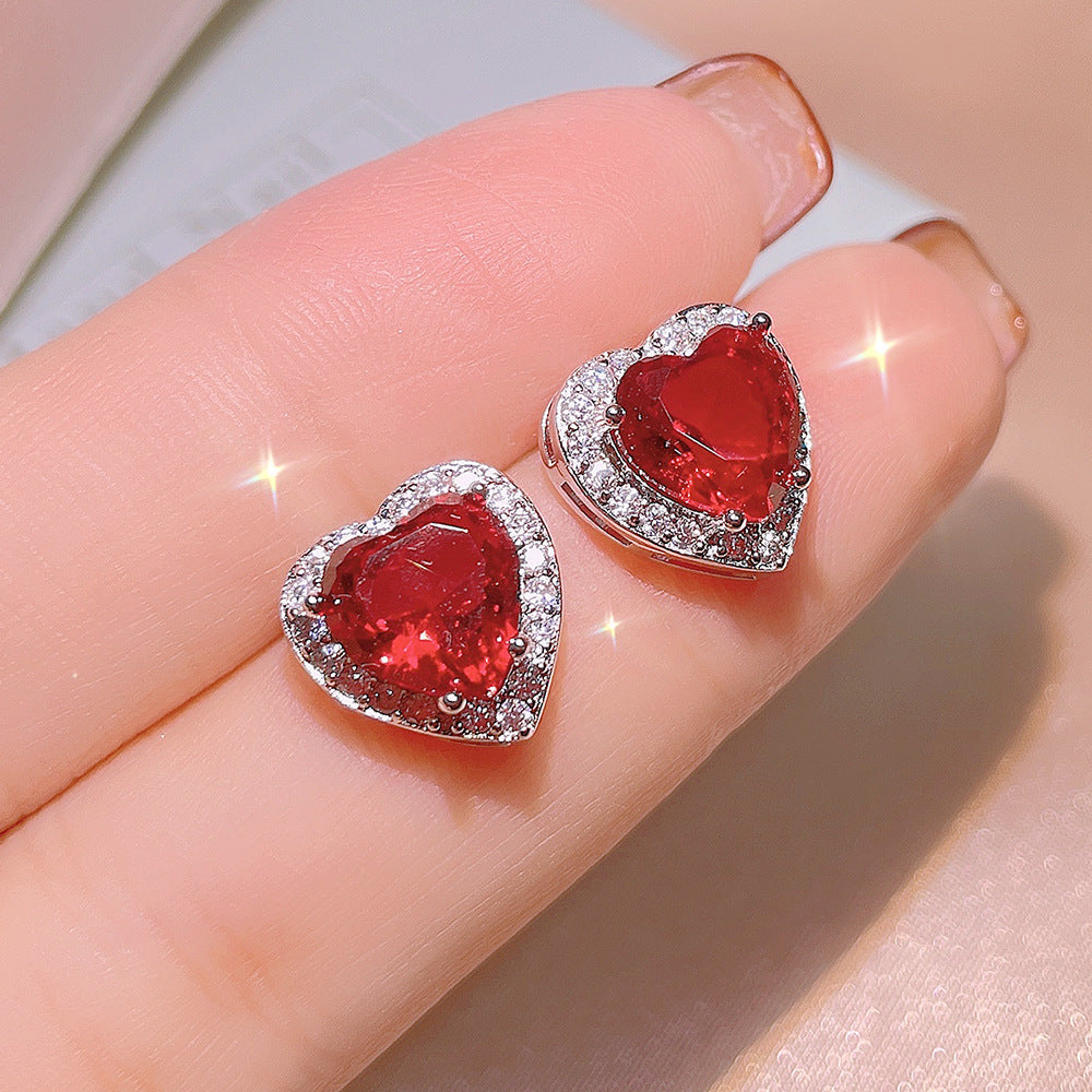 Elegant Garnet Ring, Pendant, and Stud Earrings Set | Three-Piece Jewelry Collection