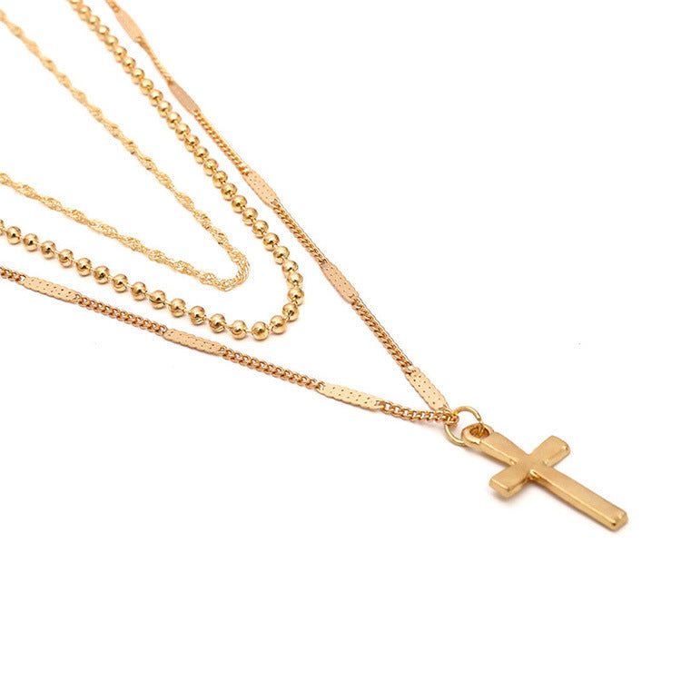 Trendy Multi-Layer Cross Necklace | Stylish Religious Jewelry for Men and Women