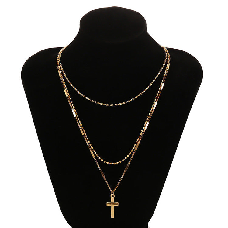 Trendy Multi-Layer Cross Necklace | Stylish Religious Jewelry for Men and Women