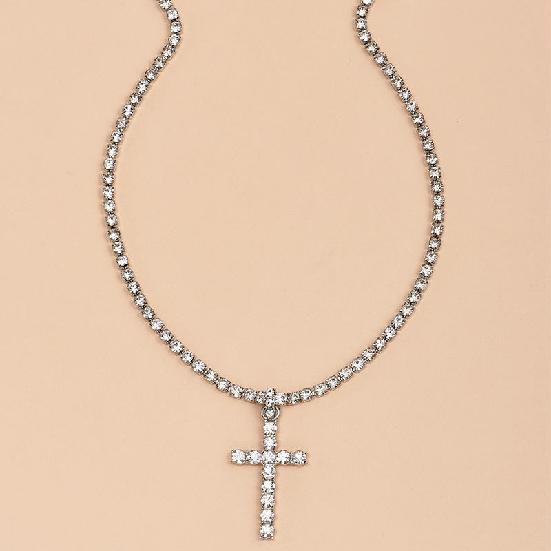 Elegant Diamond Cross Necklace for Women | Sparkling Religious Jewelry