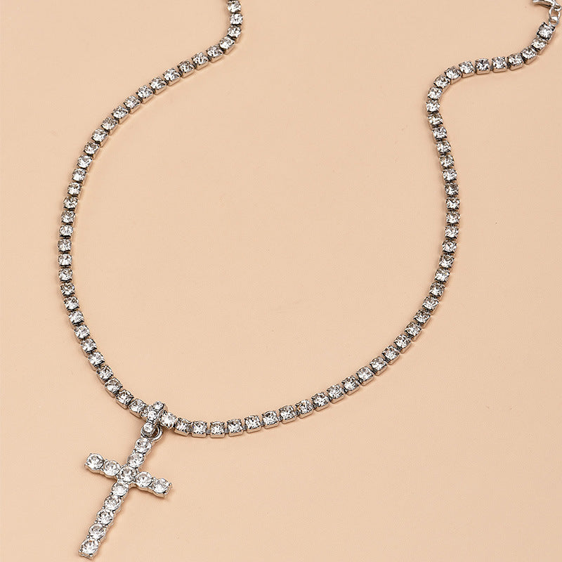 Elegant Diamond Cross Necklace for Women | Sparkling Religious Jewelry