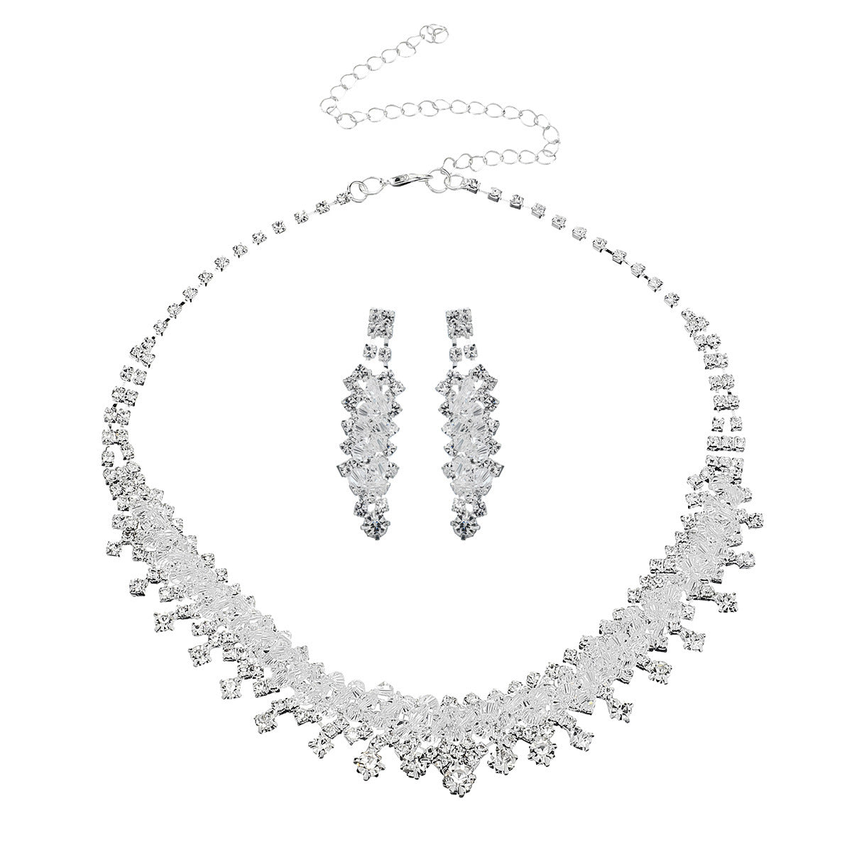 Elegant Wedding Jewelry Set for Brides | Necklace, Earrings