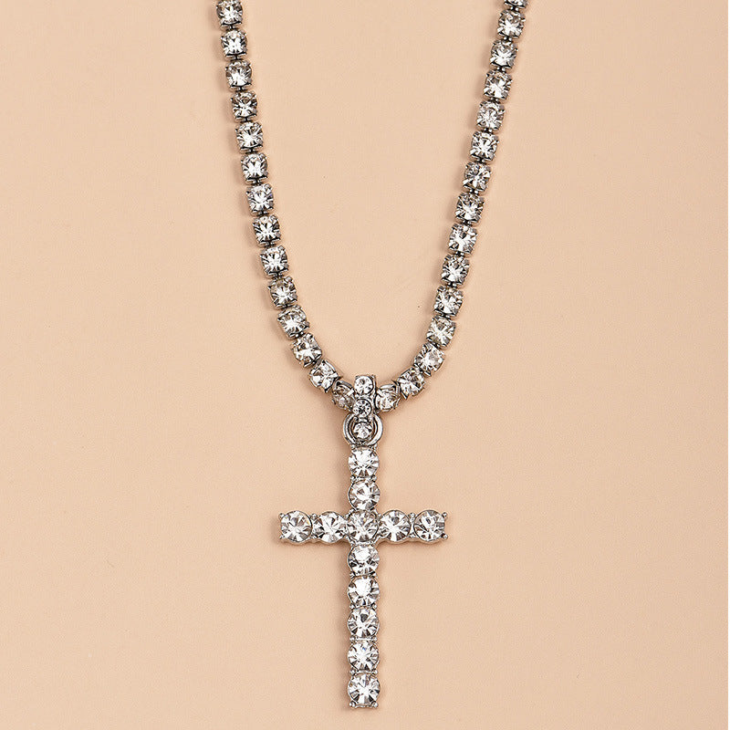 Elegant Diamond Cross Necklace for Women | Sparkling Religious Jewelry