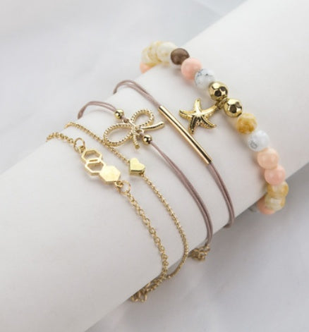 Bohemian Bracelets & Bangles Set | Vintage Bead Boho Charm Bracelet for Women