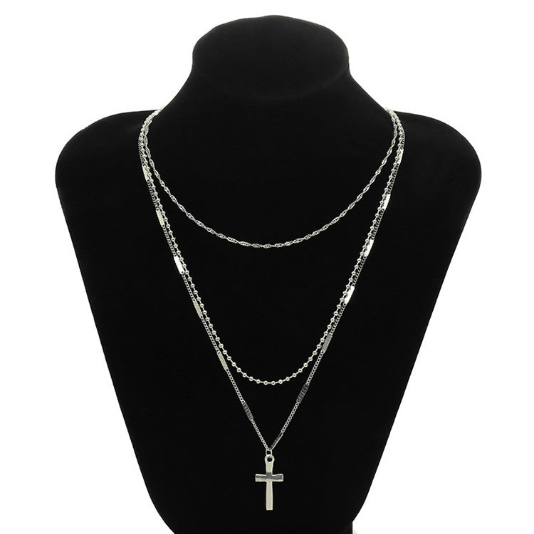 Trendy Multi-Layer Cross Necklace | Stylish Religious Jewelry for Men and Women