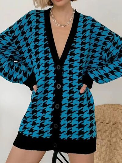 Houndstooth Button Up Long Sleeve 